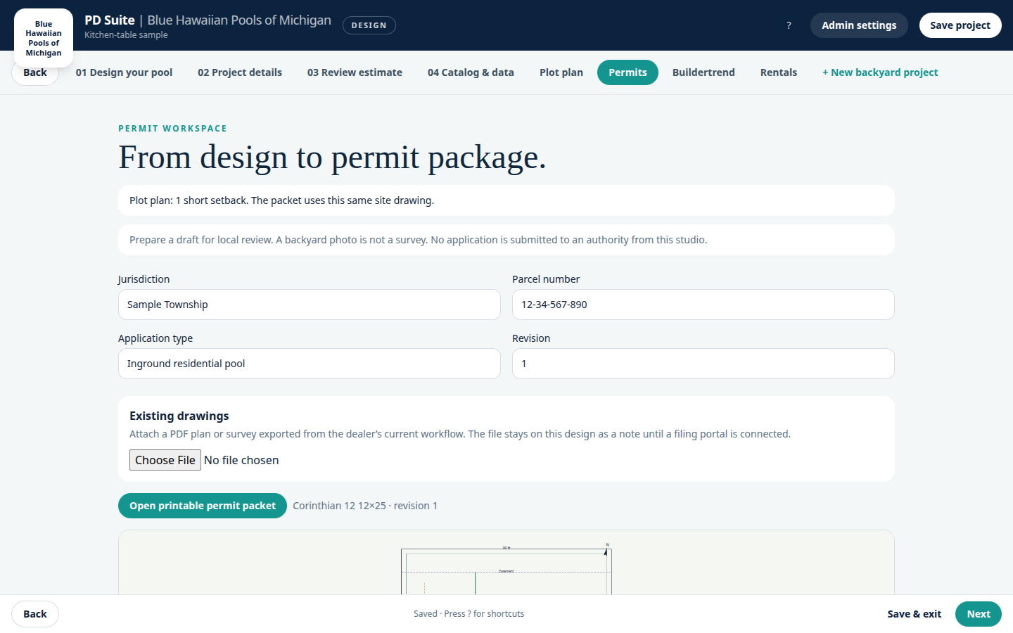 Permits tab
